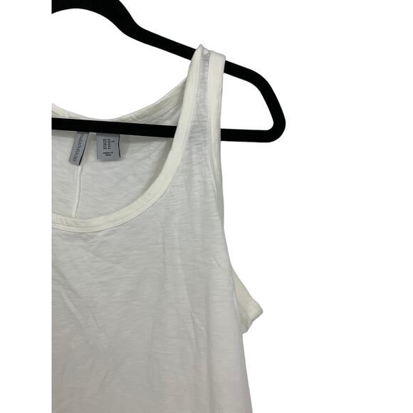 Paraphrase Tank Top Womens Sz XL White Slub Knit Scoop Neck - Picture 2 of 5